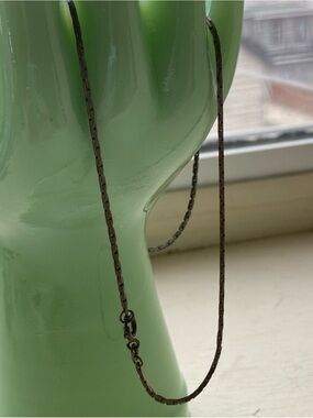 Vintage Italy Sterling Silver Oxided Box Chain 16” Inch Necklace - Unbranded